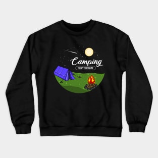 Camping is my therapie Gift Crewneck Sweatshirt